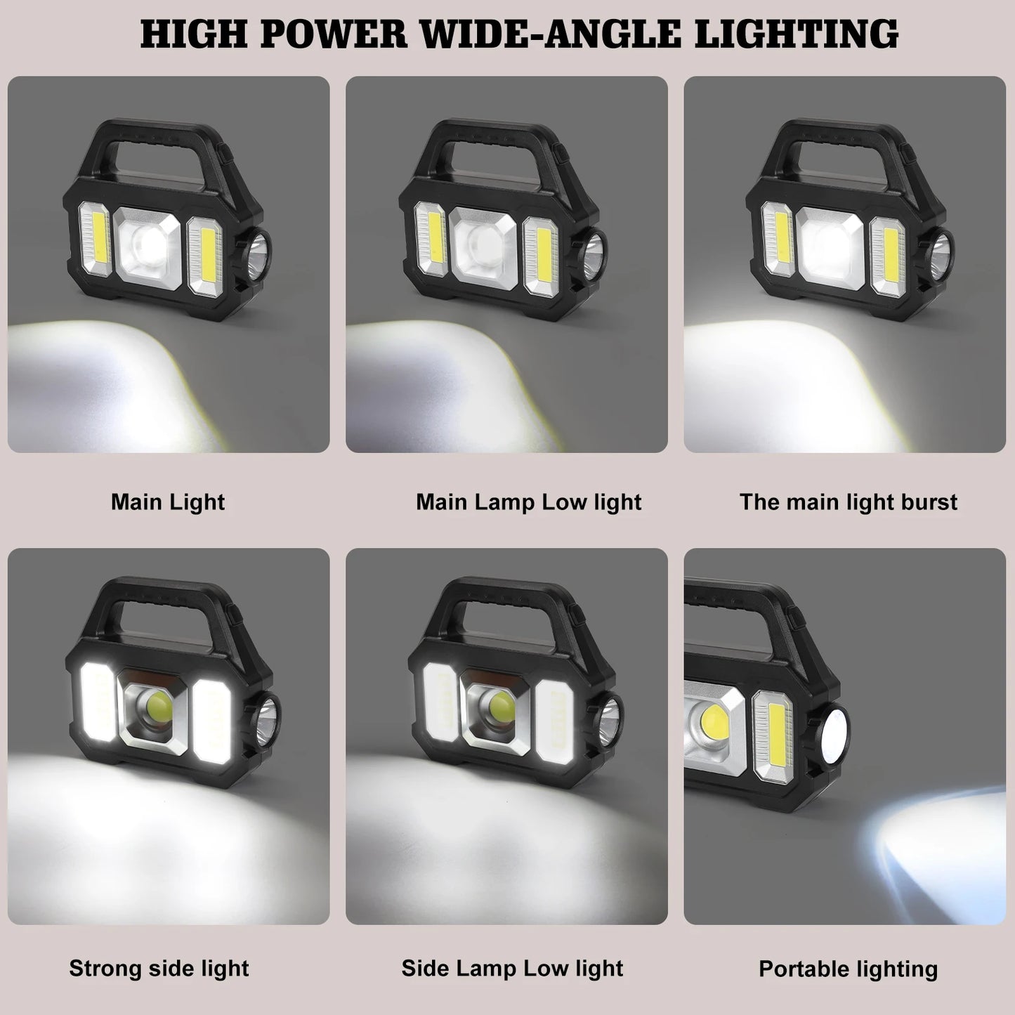 2000LM Solar-Powered LED Flashlight - Rechargeable with 6 Modes, Waterproof