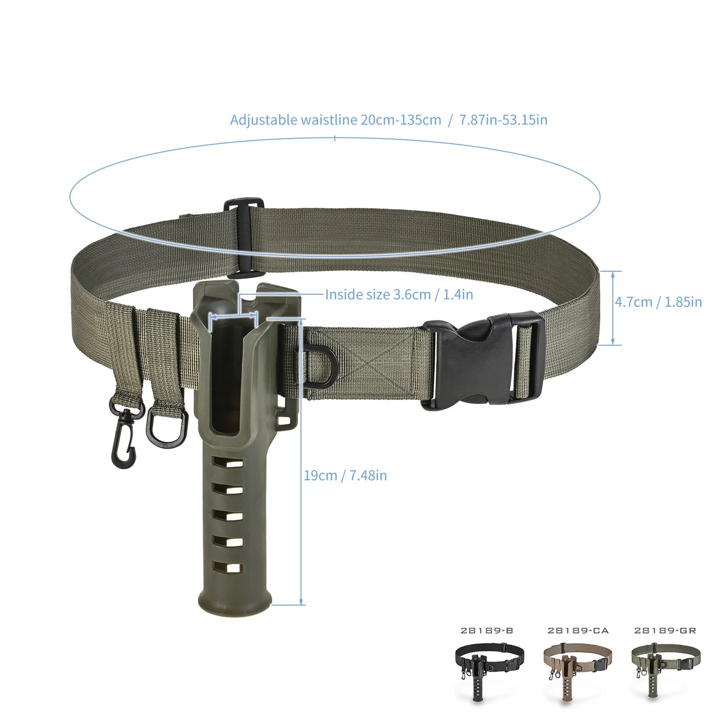 rod holding fly fishing support belt
