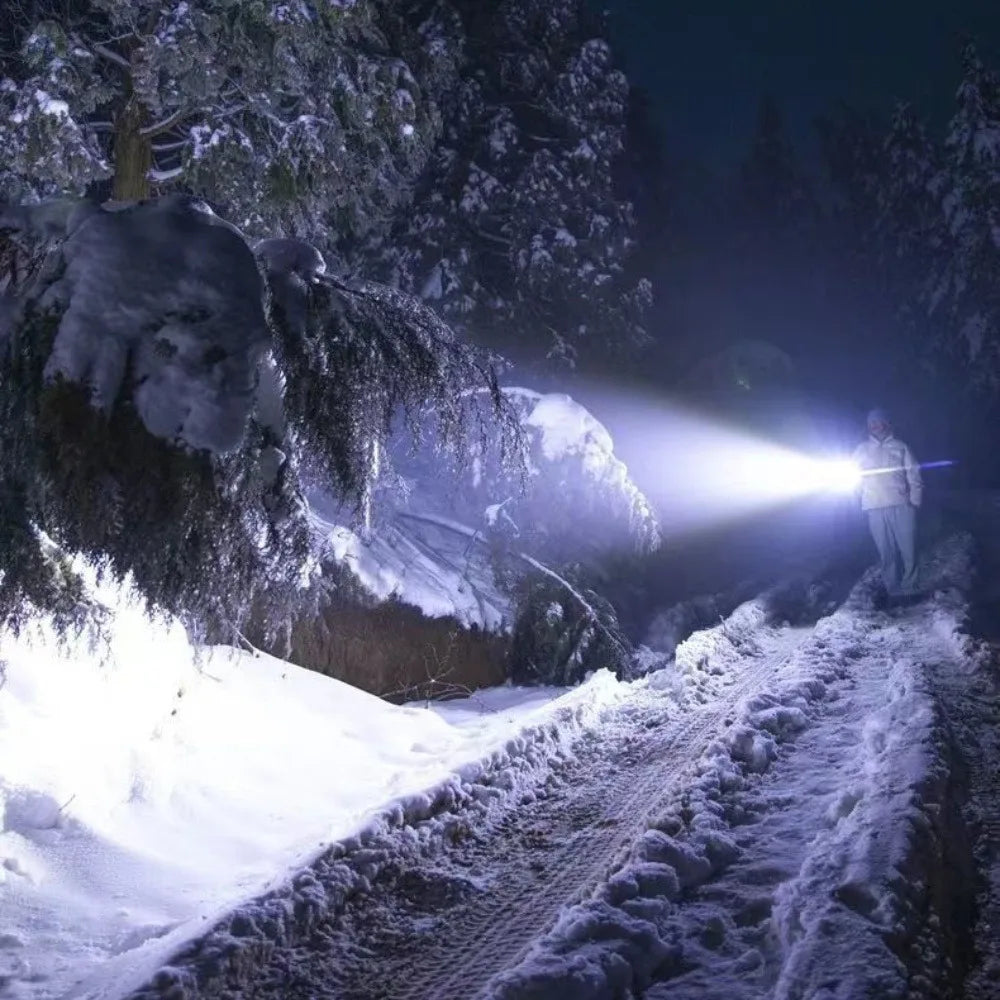 Solar/USB Rechargeable LED Flashlight - 3-in-1 Headlamp, Searchlight