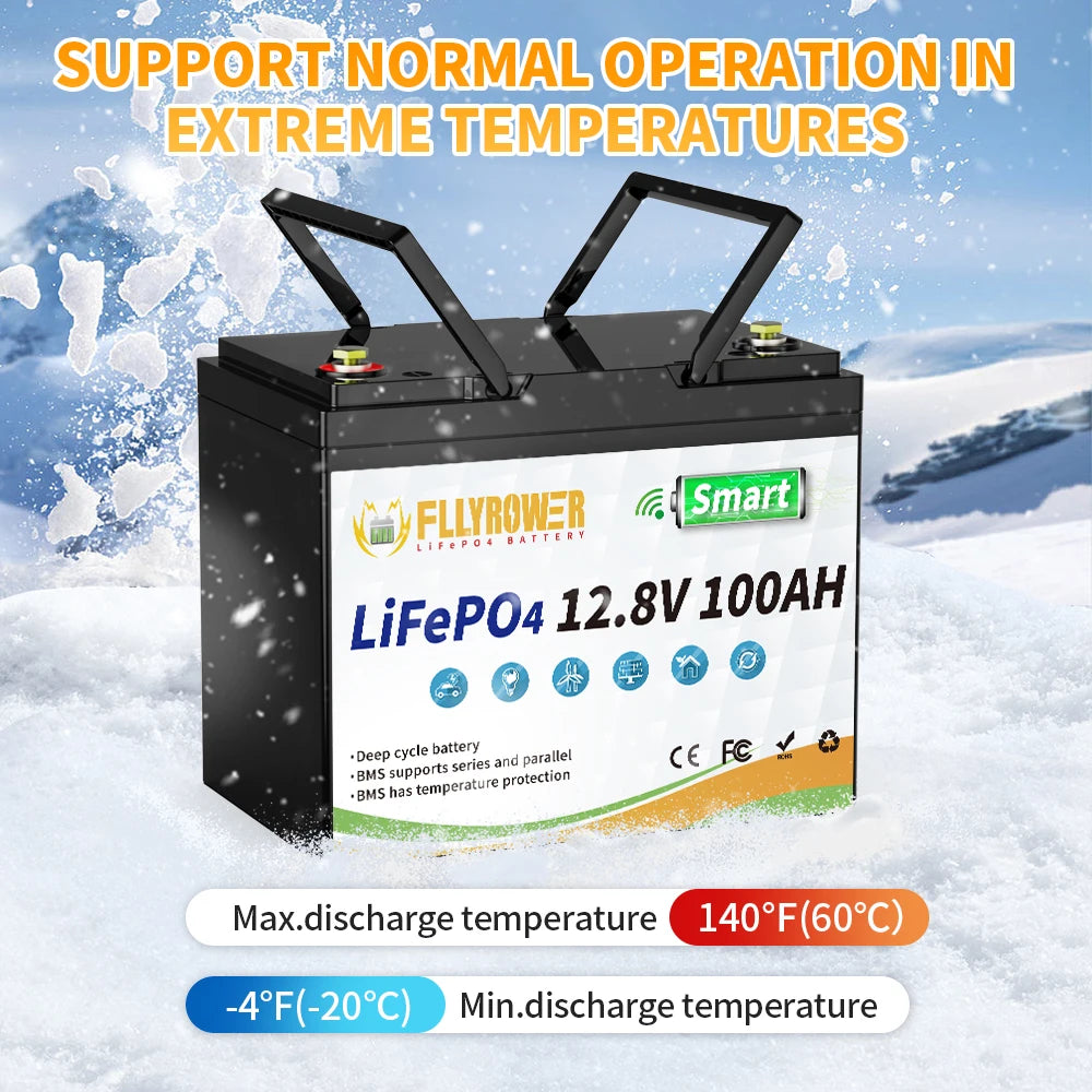 12V 100Ah  Lithium Battery Pack With Bluetooth 100A BMS Deep Cycles