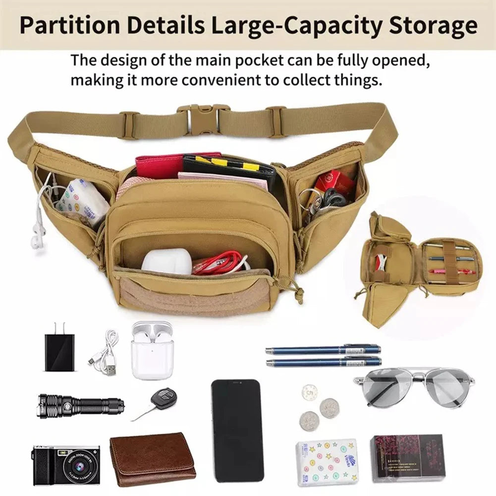 Tactical Concealed Carry Holster Fanny Pack Waist Conceal Hidden Pistol Handgun Gun Bag Hiking Mobile Phone Belt Pack Combat Bag