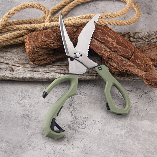 Multifunctional stainless steel detachable  , fishing scissors with fish bone remover, non-slip handle