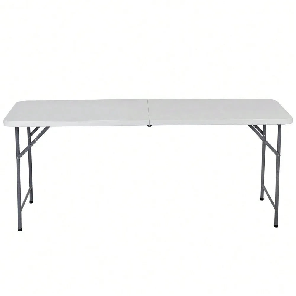6FT Folding Picnic Table   Fold-in-Half Plastic with Handle