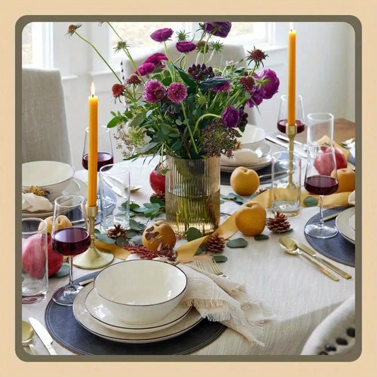 20 x 20 striped beige cloth napkins that add some simple charm to your table