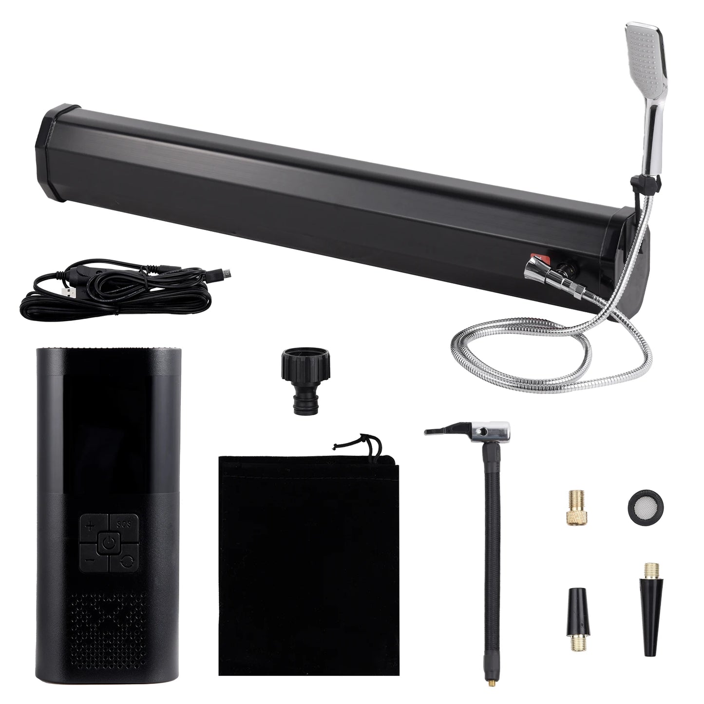 20L / 30L Car Pressurized Water Tank for Camping Shower  Roof Rack Mount with showerhead