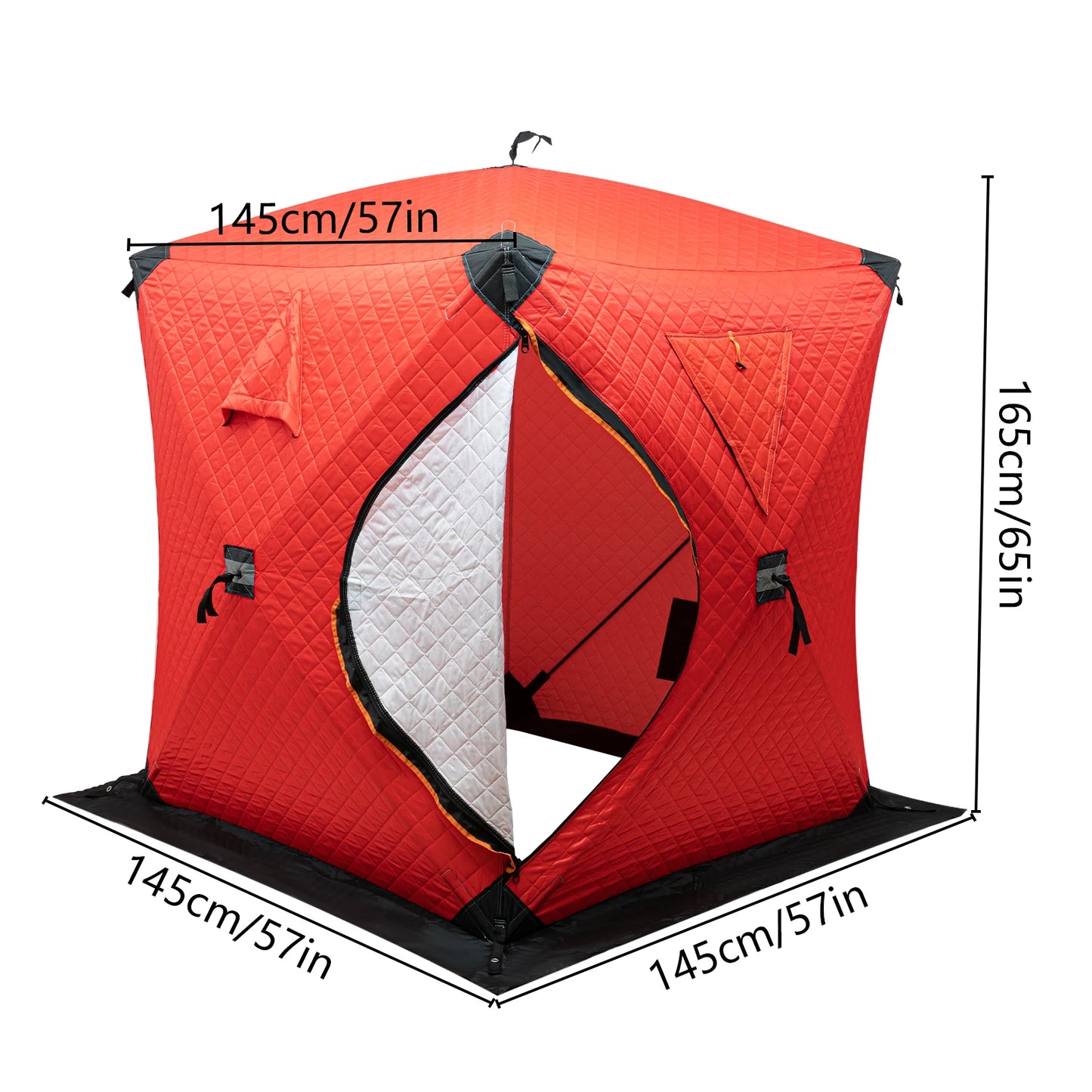 Insulated Ice Fishing Tent Thermal Shelter Windproof Freestanding for 1-2 People