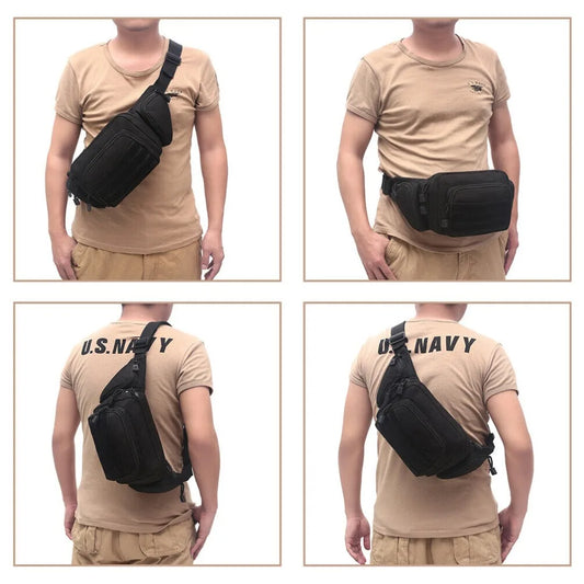Tactical Concealed Carry Holster Fanny Pack Waist Conceal Hidden Pistol Handgun Gun Bag Hiking Mobile Phone Belt Pack Combat Bag
