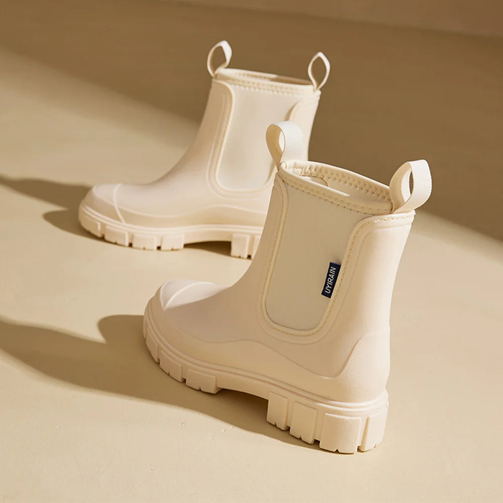 Women's Rain Boots with Plush Lining Waterproof  Anti-slipping boots