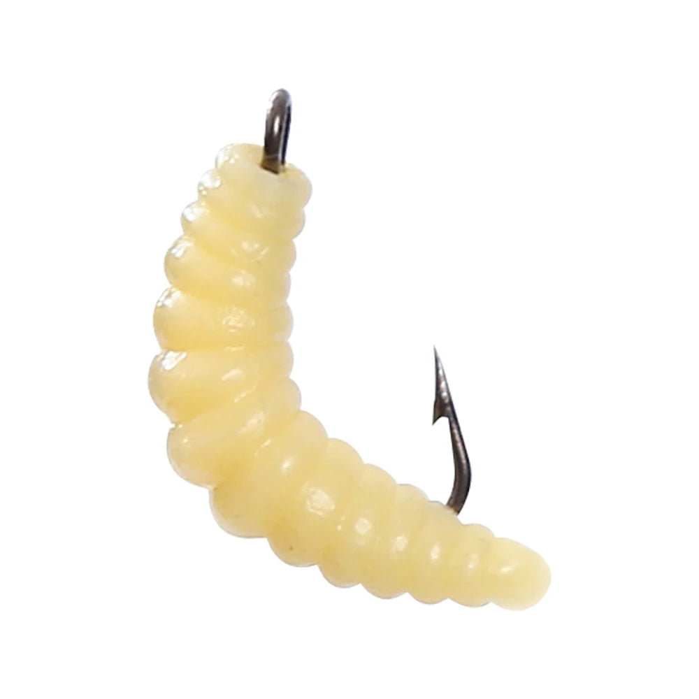 30PCS Artificial Breadworms Fishing Bait with Hooks