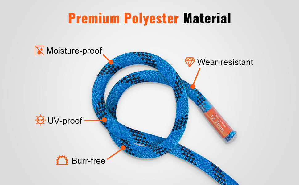 12.7mm (150ft)  blue Rock Climbing Rope