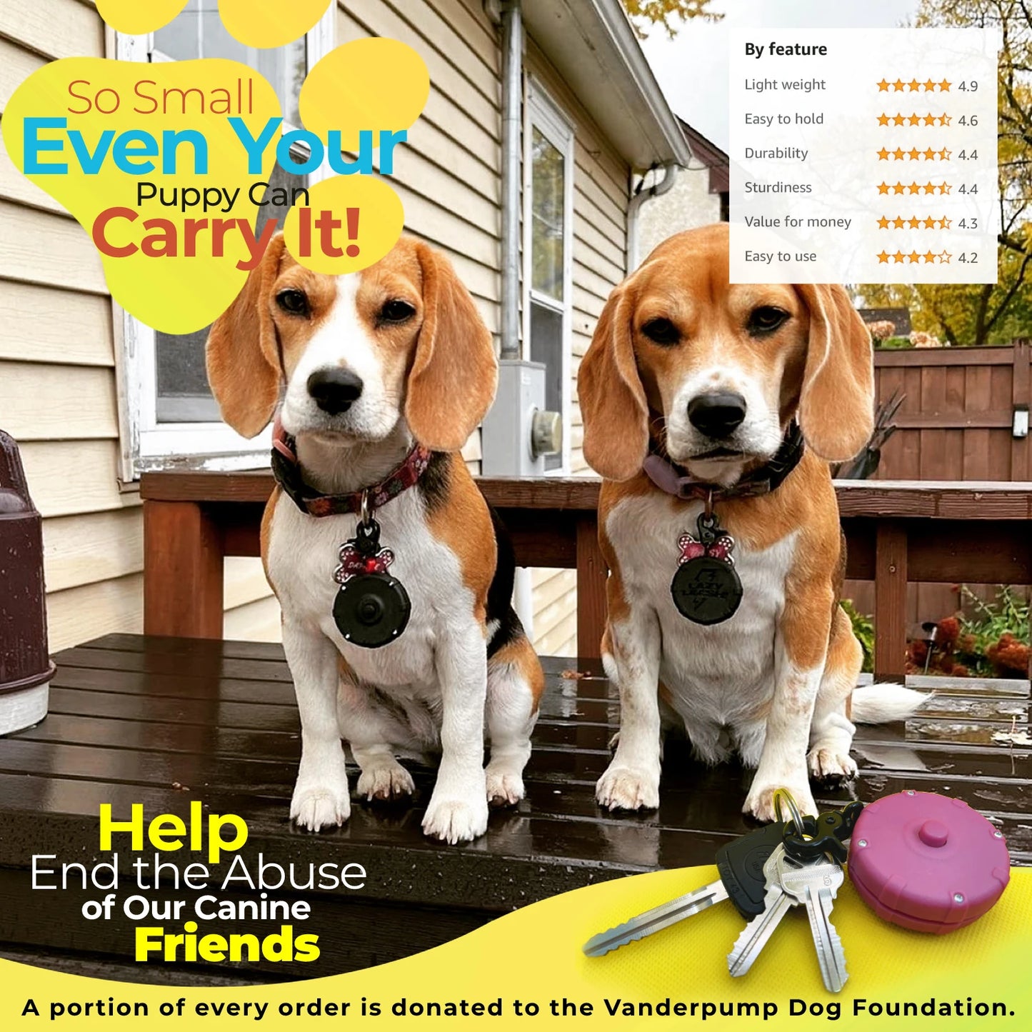 Safe & Easy Lightweight Heavy-Duty Mini Clip-On Adjustable Power Leash!