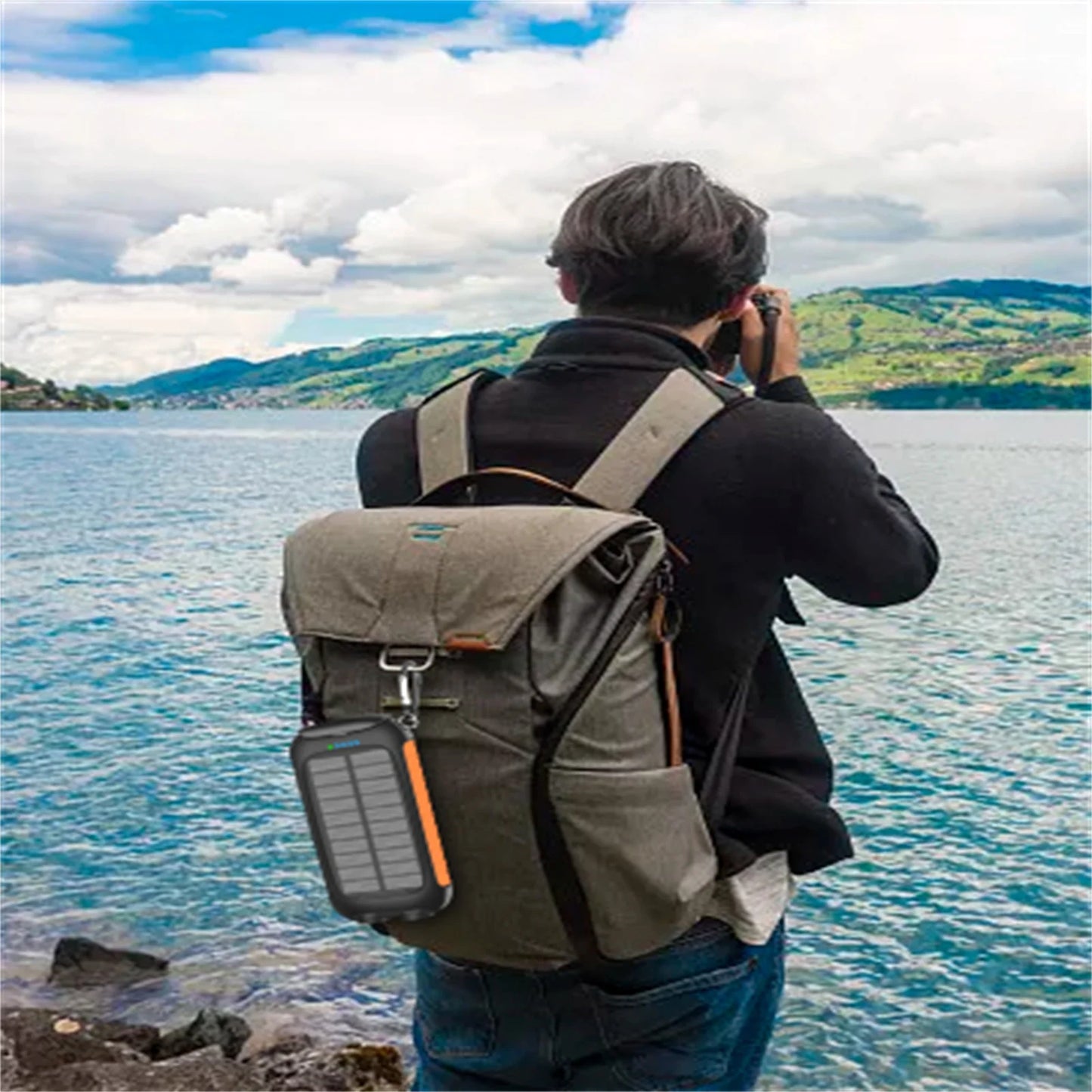 1*30W Foldable Solar Panel with 1*10000mAh Solar Power Bank,15W Dual Output Port,