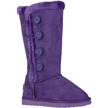 Women's Snow Boots Fleece Lined Solid Color Mid-Calf Flat Snow Boots