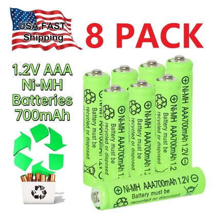 8PCS 5600mAh 1.2V AAA Rechargeable Nickel Hydrogen Battery,