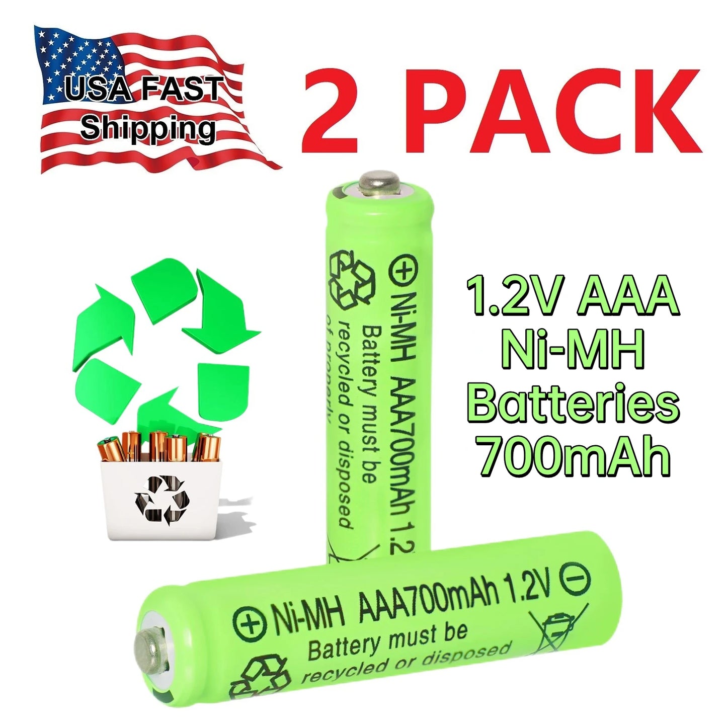2–24 PCS 16800mAh 1.2V AAA Rechargeable Ni-MH Batteries