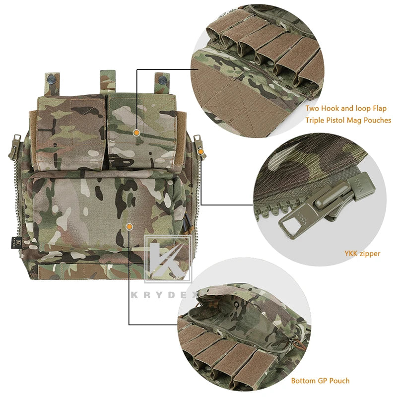 Tactical Panel Backpack Zip-On Bag Plate Carrier Vest