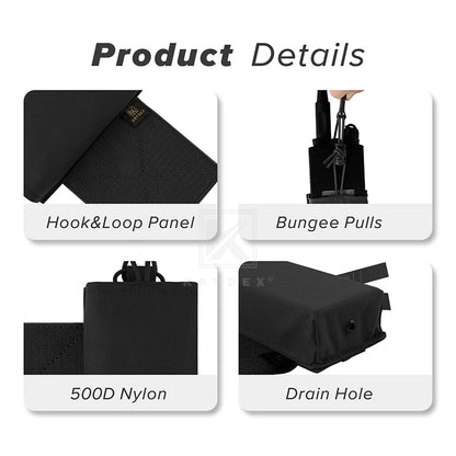 Tactical Mag Holder Radio Pouch with Hook and Loop,