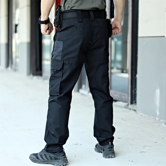 Men s Tactical Cargo Pants Lightweight Elastic Waist  with Multi-Pockets for Hiking and Camping