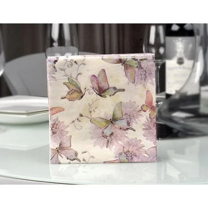 20Pcs/Bag Napkins Paper Butterfly Floral Print Decoupage Napkin