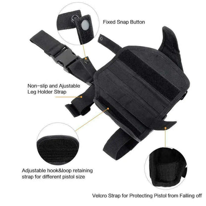 Tactical Adjustable Pistol Thigh Holster Magazine Pouch Right Hand Gun Holster