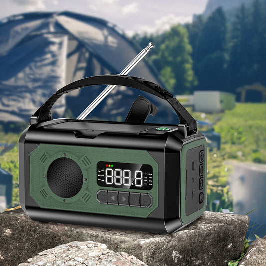Solar Hand Crank AM/FM/NOAA Weather Radio with 2 Solar Panels  Radio and  Reading Lamp