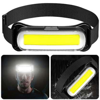 USB Rechargeable LED Headlamp Waterproof  Adjustable Headband Head Light