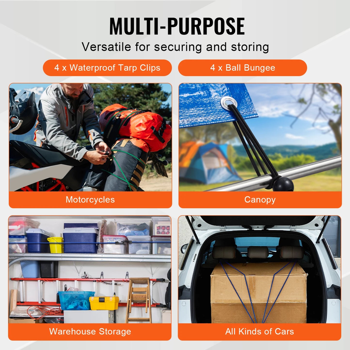 32pcs Elastic Bungee Cords Straps Assorted Lengths