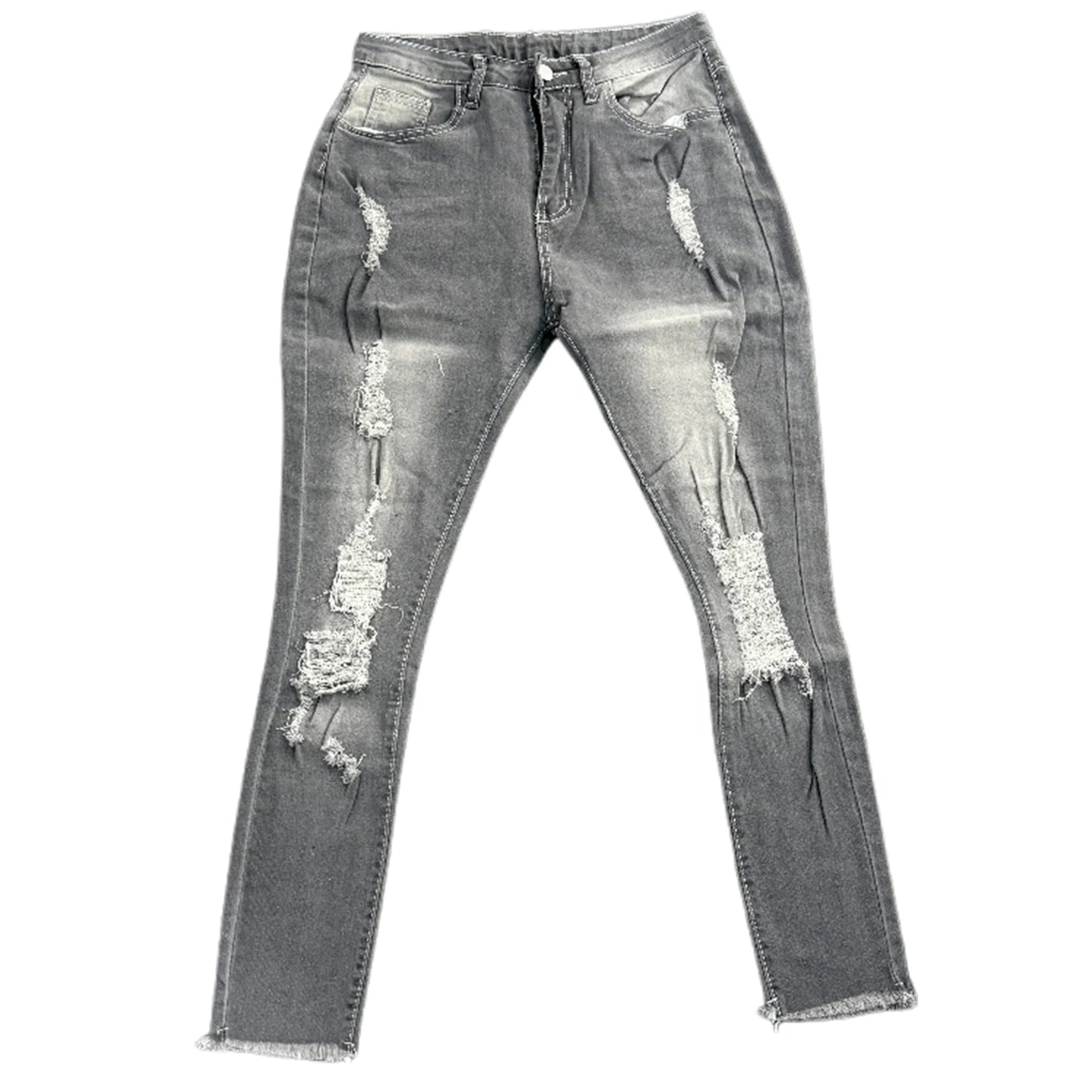 Skinny Jeans Stretch Ripped Denim Pants