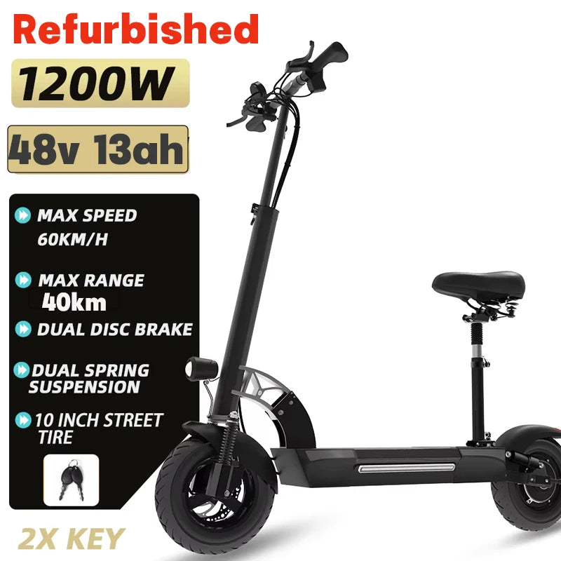 48V 26AH Lithium Battery Electric Scooter with Seat