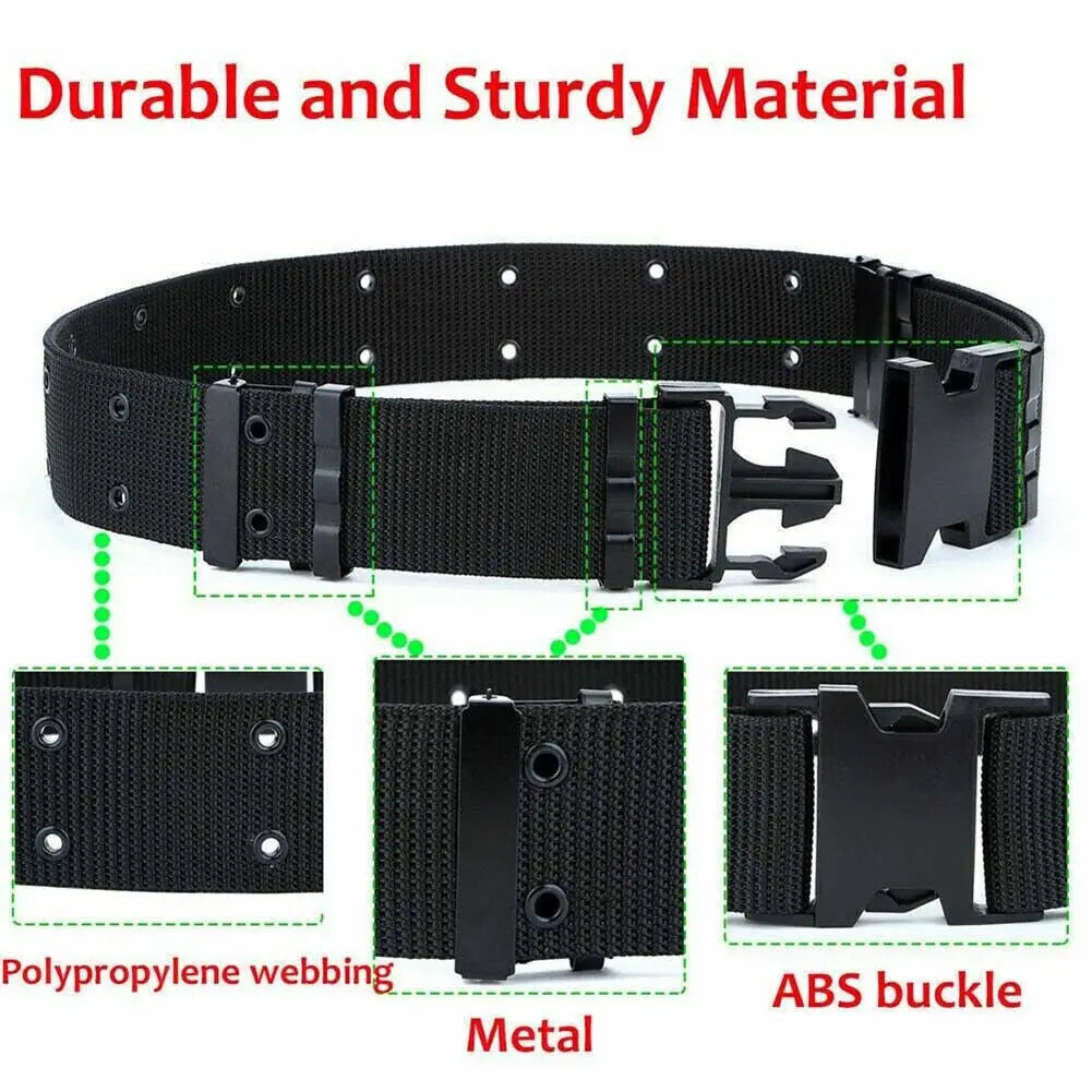 Tactical Military Pistol Belt  Adjustable  Hunting Webbing Waistband Belt