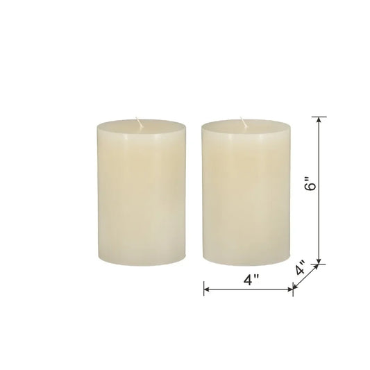 Ivory Pillar Candles - Smoke-free and Odorless, Perfect for Weddings, Dinners, Christmas, and Home Decor