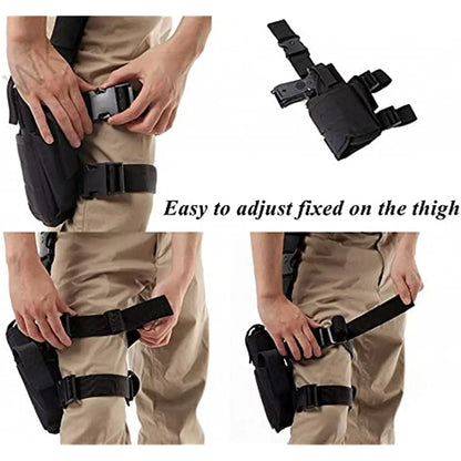 Tactical Adjustable Pistol Thigh Holster Magazine Pouch Right Hand Gun Holster