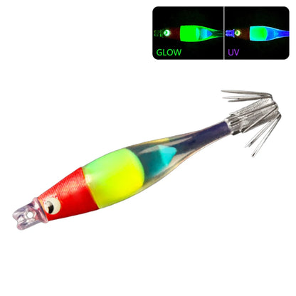 Luminous UV Blowing Fishing Lure  Artificial Bait Squid Jig for Sea Fishing