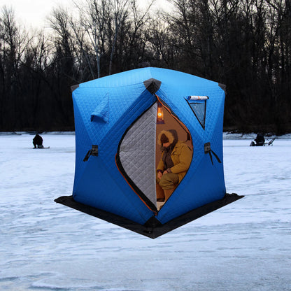 Insulated Ice Fishing Tent Thermal Shelter Windproof Freestanding for 1-2 People