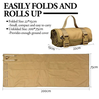 Waterproof Thin Mat Non-Slip Durable Hunting Mats for Shooters Tactical Roll Up Padded Shooting Mat