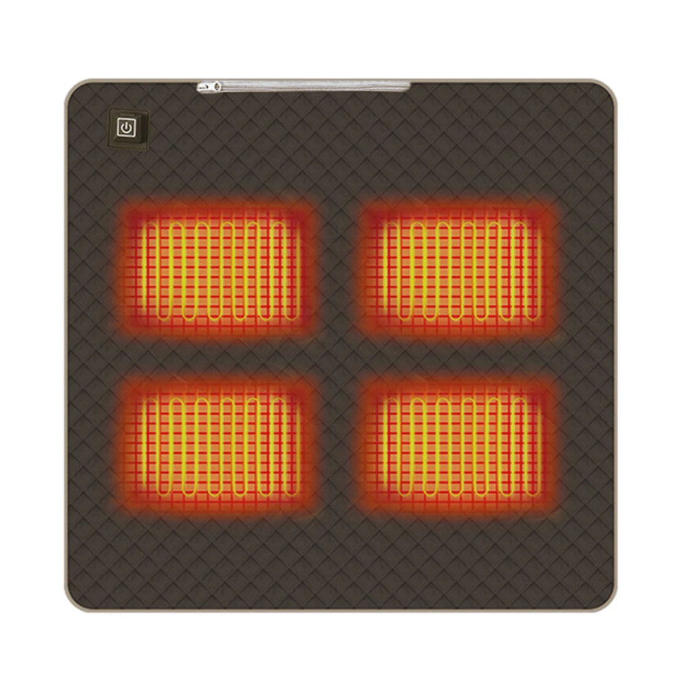 4 Heated Areas Camping Chair Heated Cushion Portable Heater Warm Pad 3 Adjustable Temperature