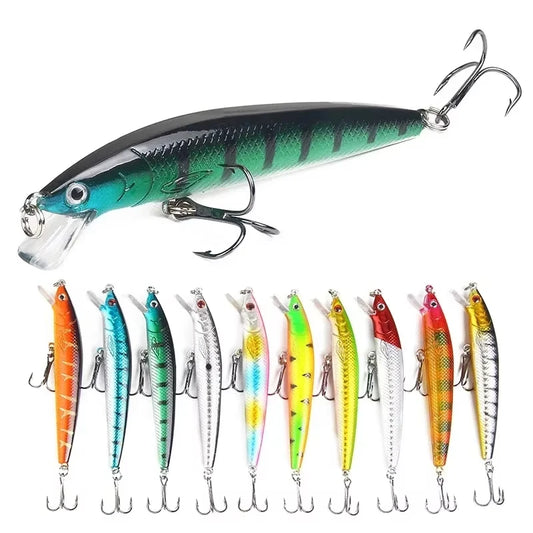 10pcs 9g/10cm Fishing Lures bright colored hard bait