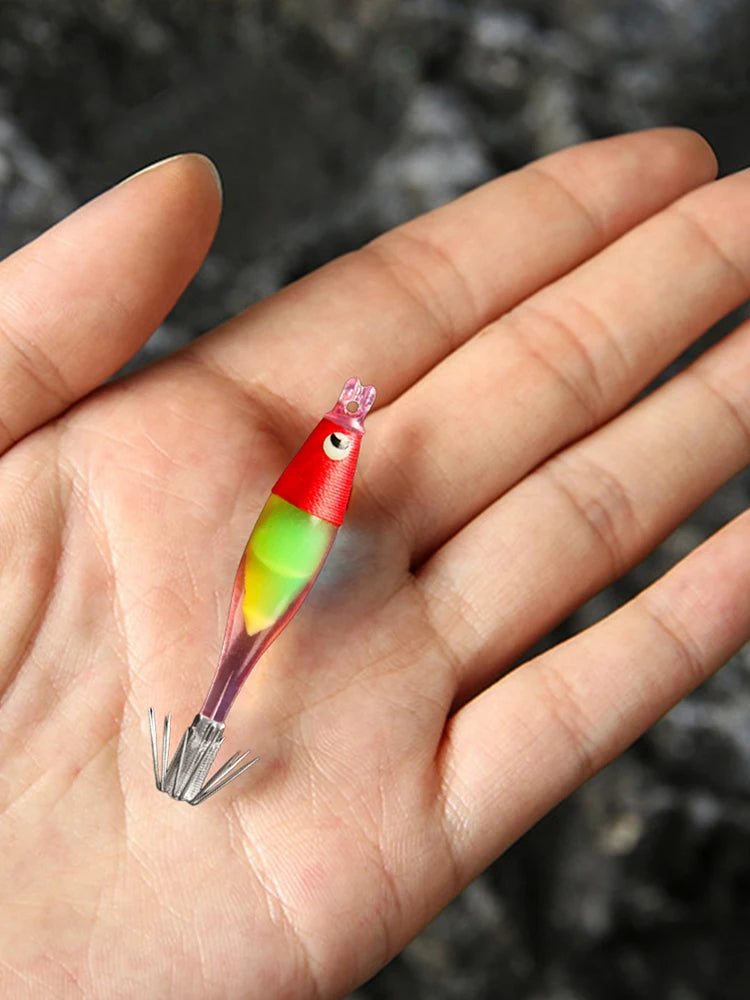 Luminous UV Blowing Fishing Lure  Artificial Bait Squid Jig for Sea Fishing