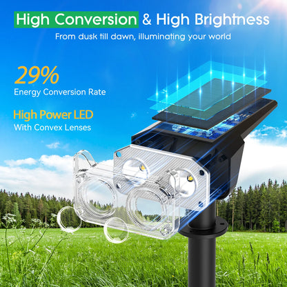 4 Pack Solar Spot Lights, Auto On/Off, 2 Modes