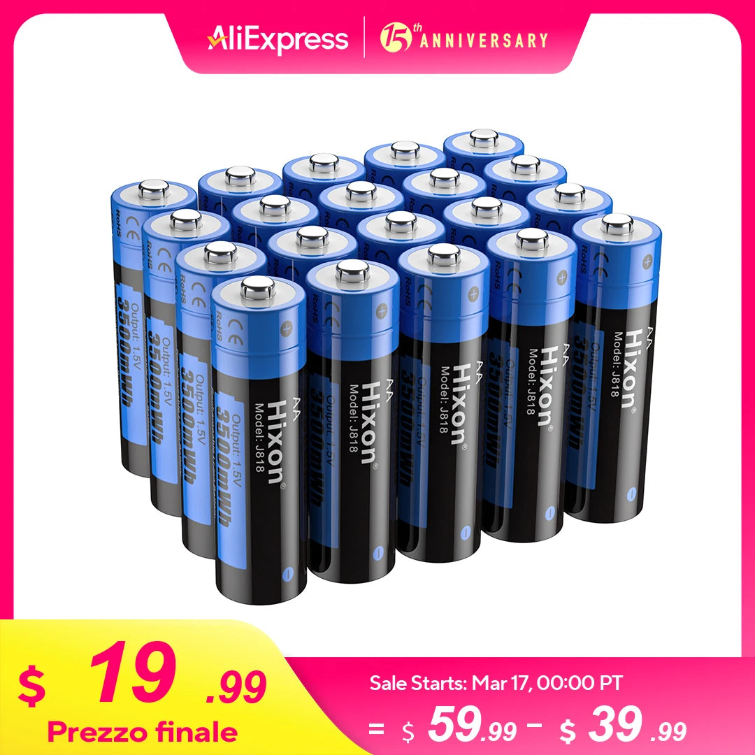 3500mWh 1.5V AA Li-Ion Rechargeable Battery