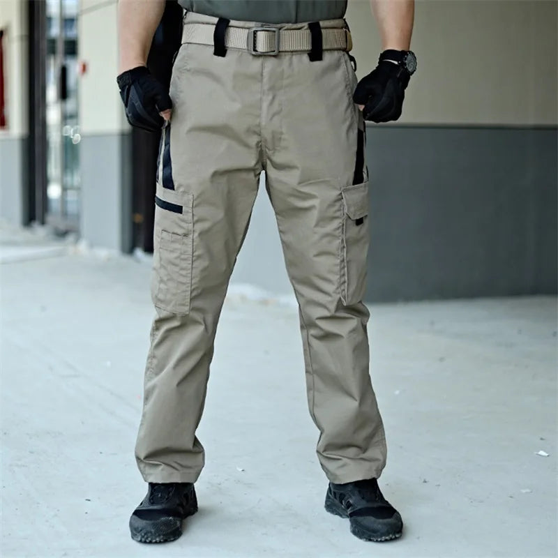Men s Tactical Cargo Pants Lightweight Elastic Waist  with Multi-Pockets for Hiking and Camping