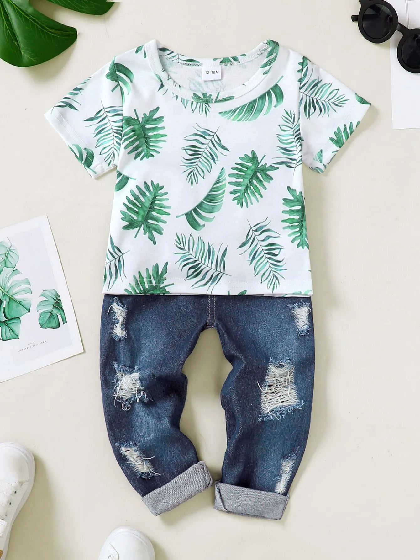 1-5T Boys Summer Outfit T Shirt Short Sleeve  Jeans Pants Set