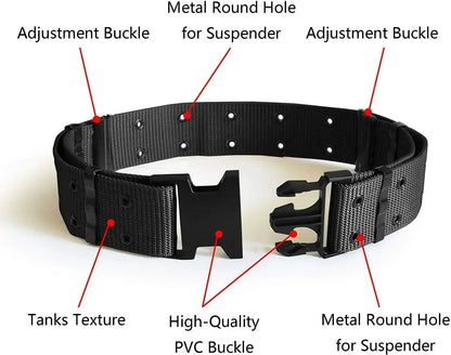 Tactical Canvas Pants Belt Double Hole Belt Military Quick Release Pistol Belt