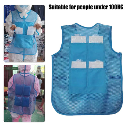 Summer Ice Pack Cooling Vest  With 8 Ice Packs