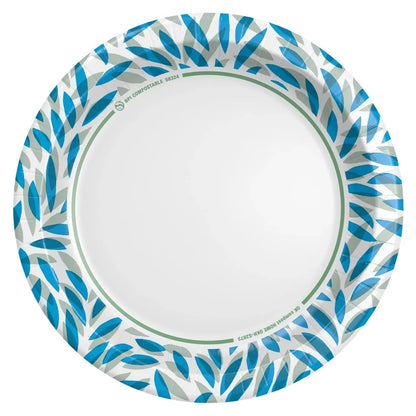 Disposable Paper Plates, 10 in, Assorted Colors, 50 Count