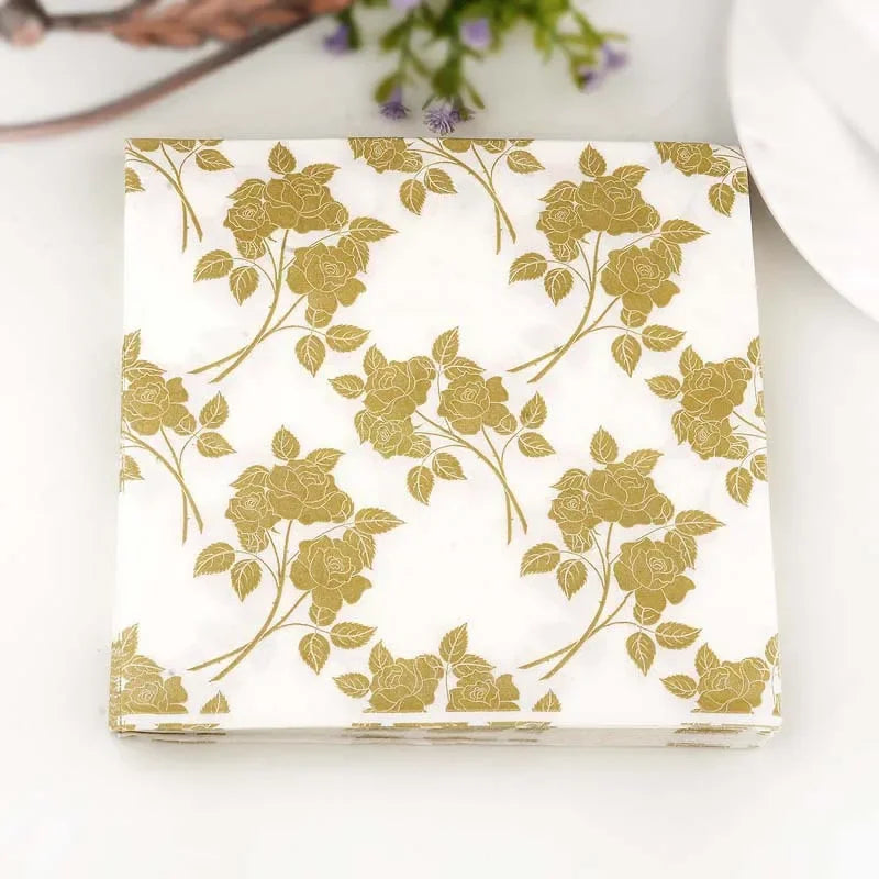 20Pcs/Bag Napkins Paper Butterfly Floral Print Decoupage Napkin