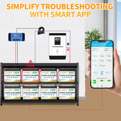 12V 100Ah  Lithium Battery Pack With Bluetooth 100A BMS Deep Cycles