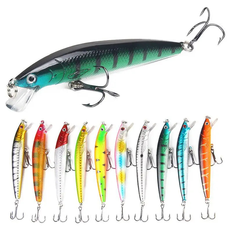 10pcs 9g/10cm Fishing Lures bright colored hard bait