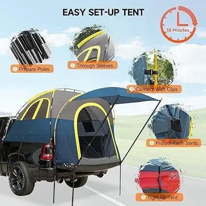 Truck Bed Tent  Rain Protection  Easy Set-up For 2 Person, Fits Full Size Short Bed