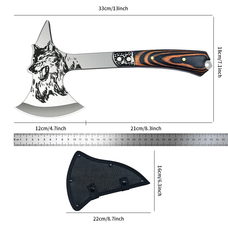 Stainless Steel  Axe Multi-function Tactical Wolf-head axe